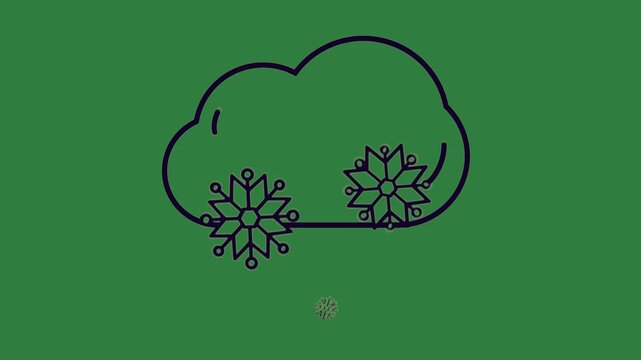Drawing Cloud Snow Star Stars Animated Green Screen Chroma Key