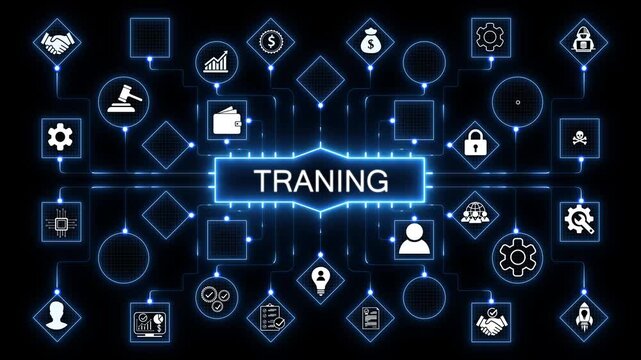 Business, Technology, Internet and network concept. Coaching mentoring education business training development E-learning concept. 4k animasted on transparent background.