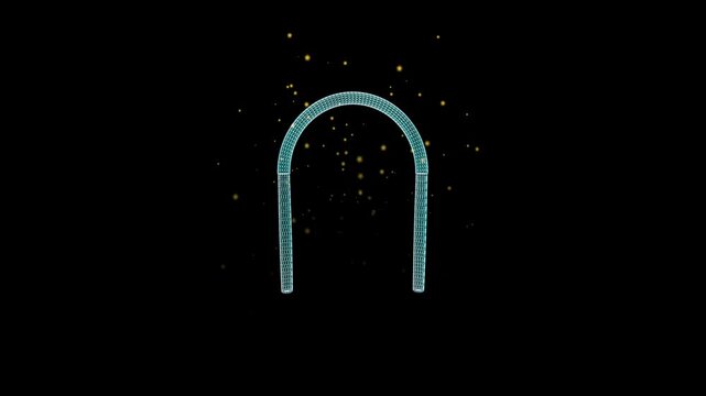 Blue Fairytale Gate Golden Falling Stars Data Visualization