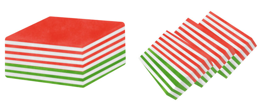 Traditional Indonesian Layer Cake Illustration &ndash; "Kue Lapis Pepe" (Steamed Layer Cake) Colorful Sweet Dessert, Authentic Indonesian Snack Food Art, Southeast Asian Traditional Pastry Drawing