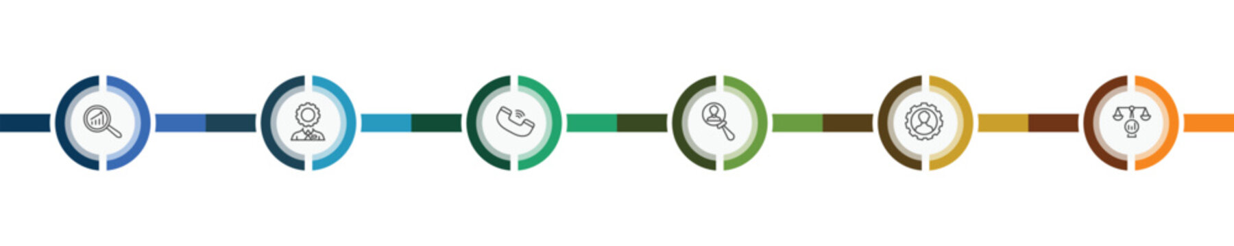 human resources icon set with analysis, administrator, skills, benchmarking signs in flat outline style