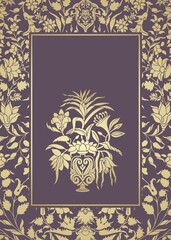 wedding card design, paisley floral pattern , India  © SIRIUS*