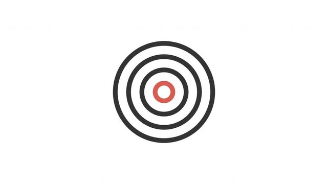 A minimalist monoline target icon featuring a bold red bullseye, symbolizing precision, strategic focus, and the successful achievement of goals and objectives in various applications