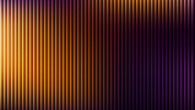 Abstract background with vertical lines in gradient colors of orange and purple, modern digital art texture with glowing light effect and parallel stripes pattern