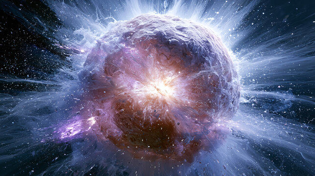 A supernova explosion, the violent death of a massive star, releasing energy visible across vast distances