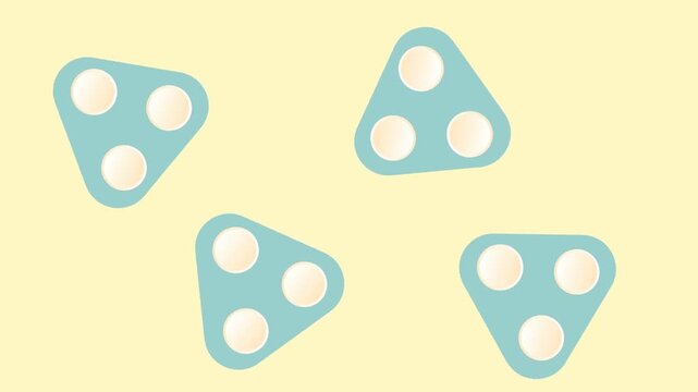 Circle and triangle blue geometric shape basic rotate moving graphic