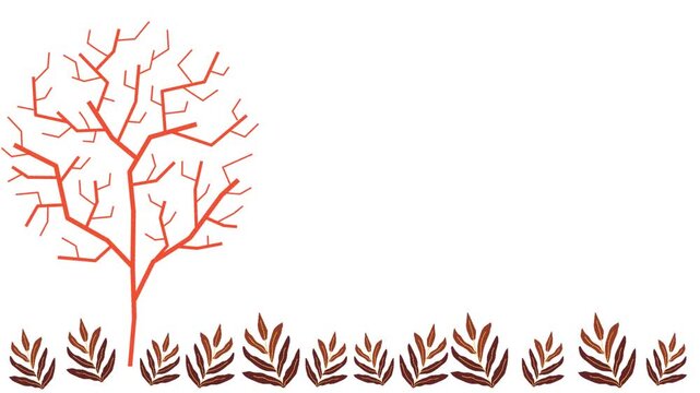 Dried tree autumn leaves for motion decoration backgroun