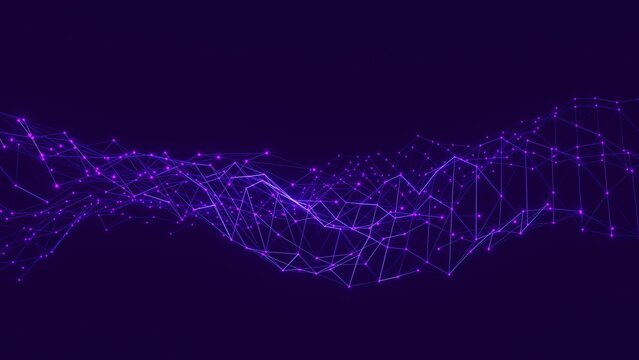 Plexus horizon abstract technology 3d render background