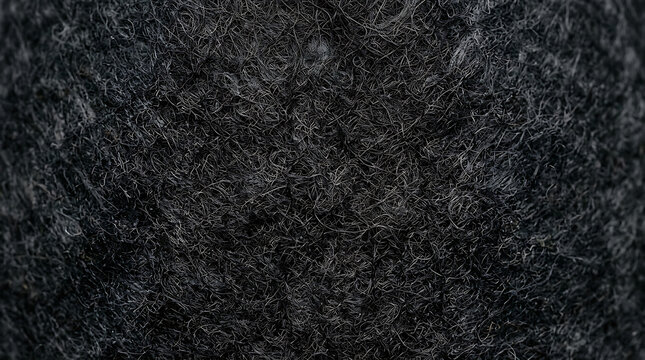 Macro Texture of Black Felt Fabric Background High Resolution Closeup of Dark Charcoal Fiber Material for Industrial and Creative Design Projects