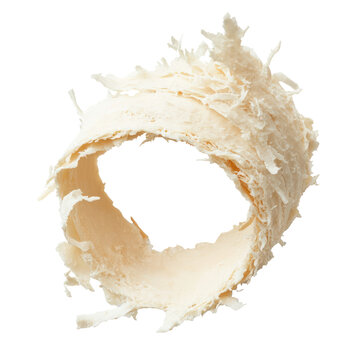 Coconut shaving curls or rolled up slice