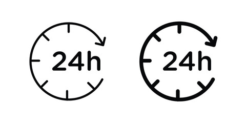 24 Hrs icon outline icons collection. Flat icons © nancy