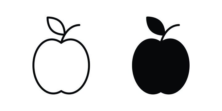Apple icon outline icons collection. Flat icons