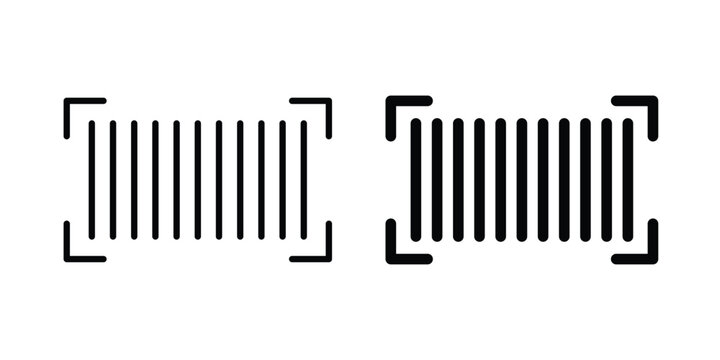 Barcode read icon outline icons collection. Flat icons