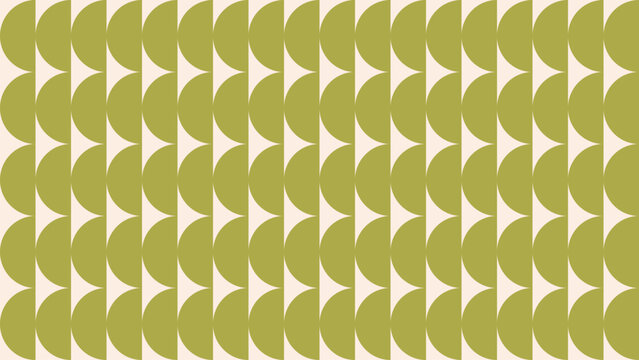 olive green semicircle pattern arranged in rows on white background