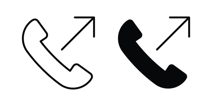 Call outgoing icon outline icons collection. Flat icons