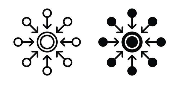 Centralized icon outline icons collection. Flat icons