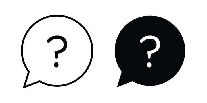 Comment question icon outline icons collection. Flat icons