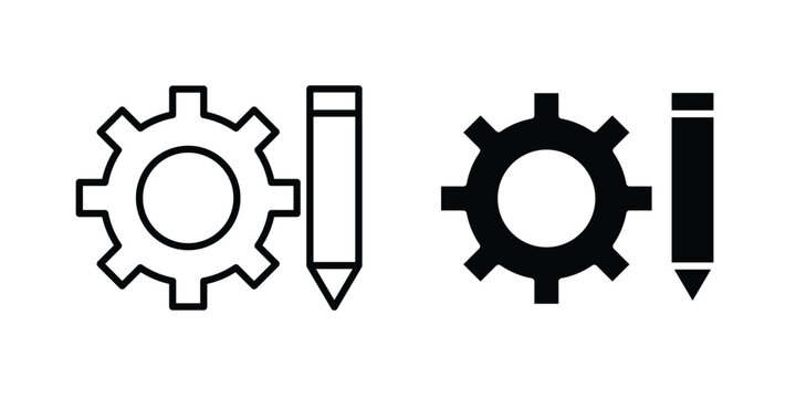 Customization icon outline icons collection. Flat icons