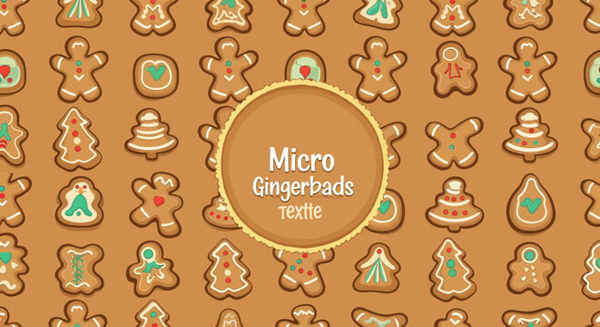 Christmas Gingerbread Cookies Pattern Background - Festive Holiday Sweets