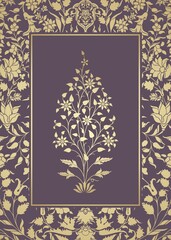 wedding card design, paisley floral pattern , India  © SIRIUS*