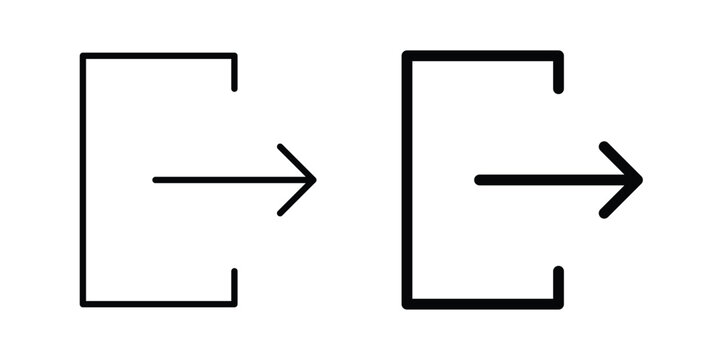 Exit icon outline icons collection. Flat icons