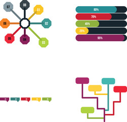 Fototapeta premium Collecting various flat design infographic elements for data presentation