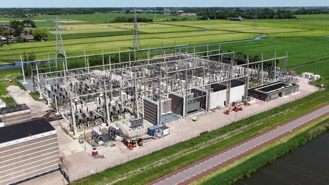 Electrical substation power grid and transmission infrastructure