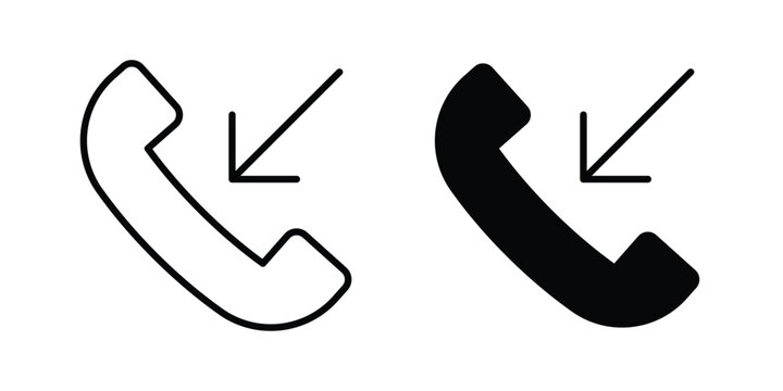 Incoming Call icon outline icons collection. Flat icons