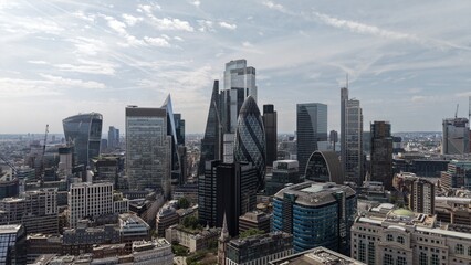 Fototapeta premium London Financial District Skyline With Iconic Skyscrapers at Daytime