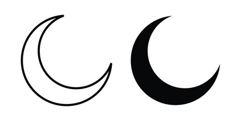 Moon icon outline icons collection. Flat icons © nancy