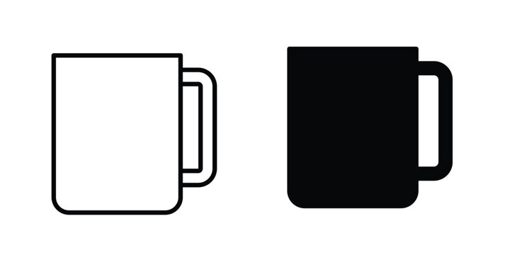 Mug icon outline icons collection. Flat icons