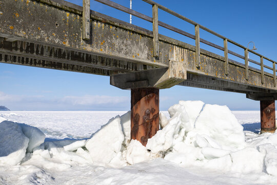 R&uuml;gen, frozen Baltic Sea in February 2026
