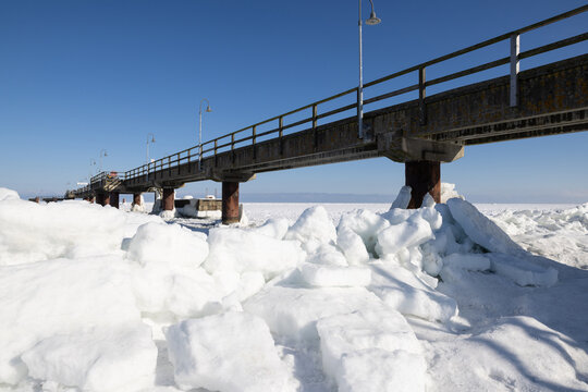 R&uuml;gen, frozen Baltic Sea in February 2026
