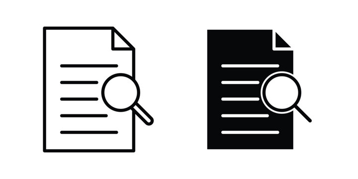 Research paper icon outline icons collection. Flat icons