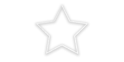 Obraz premium Black and white stylized star outline with jagged edges on transparent background isolated on a transparent background
