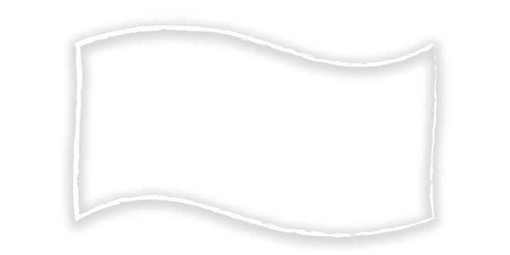 Black and white rectangular frame with wavy edges and white interior keywords: abstract, frame isolated on a transparent background