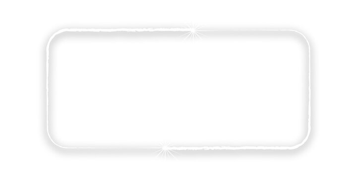 Rectangular frame with rounded corners, sparkles, and black accents keywords: frame, border isolated on a transparent background