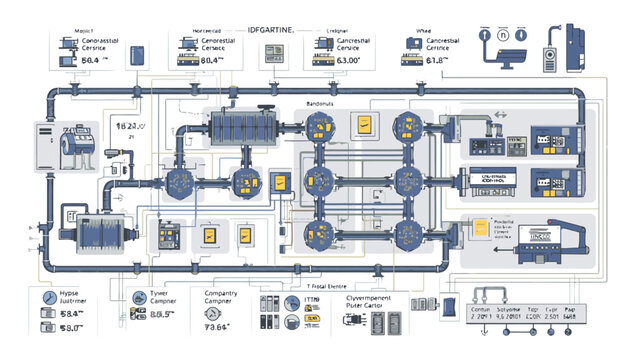 Industrial process control system diagram.