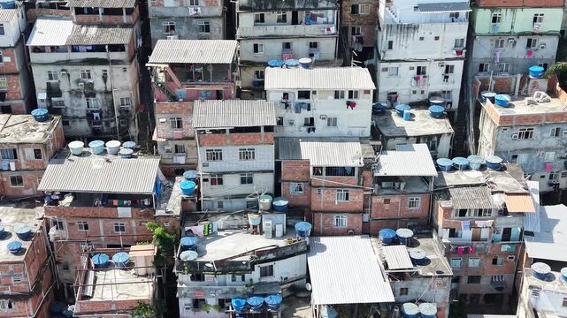 Aerial View of Rocinha Favela in Rio de Janeiro, Brazil