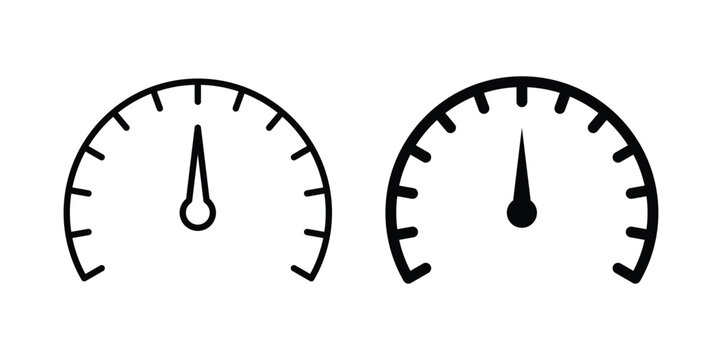 Tachometer icon outline icons collection. Flat icons