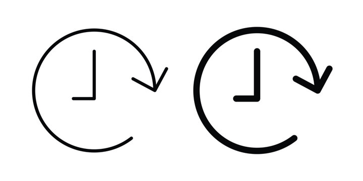 Time forward icon outline icons collection. Flat icons