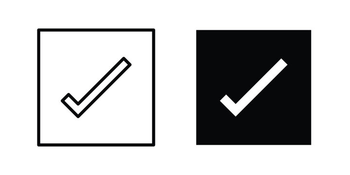 Tick mark icon outline icons collection. Flat icons