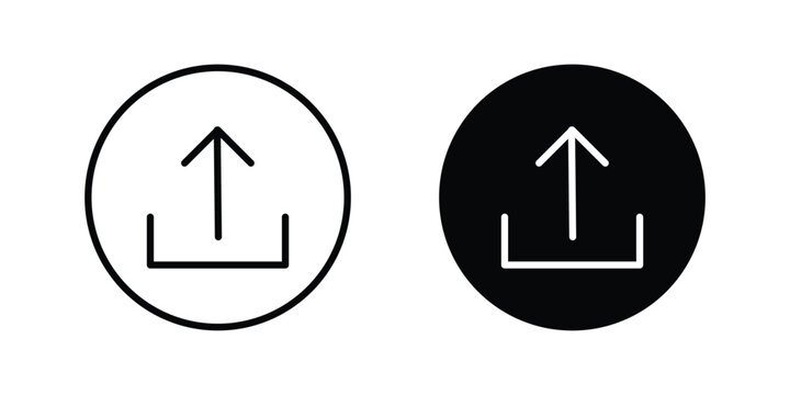 Upload icon outline icons collection. Flat icons