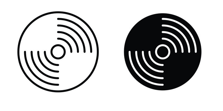 Vinyl icon outline icons collection. Flat icons