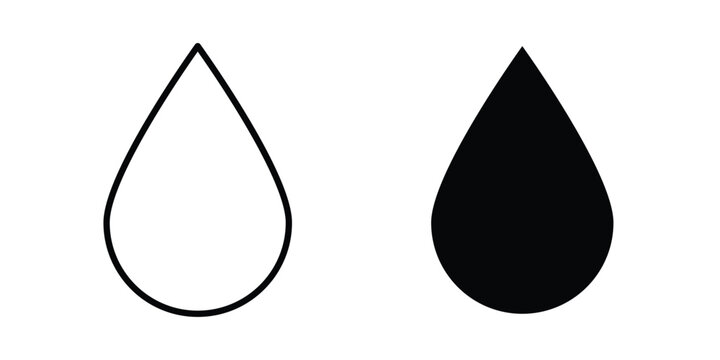 Water droplet icon outline icons collection. Flat icons