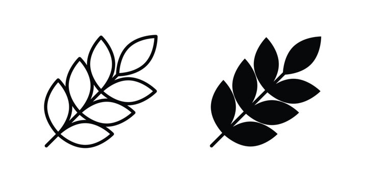 Wheat icon outline icons collection. Flat icons