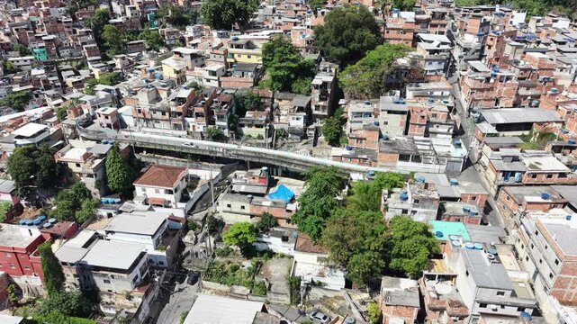 Aerial View of Rocinha Favela in Rio de Janeiro, Brazil