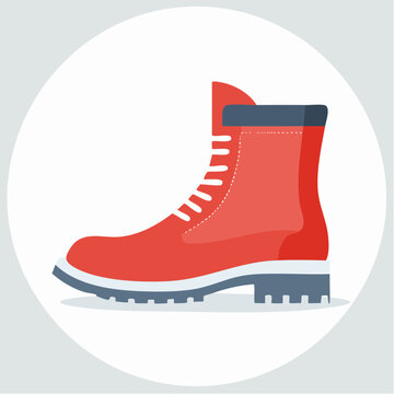 Red Combat Boot Icon