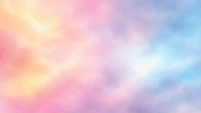 beautiful sweet cotton candy twilight sky watercolor background eps10 vectors illustration