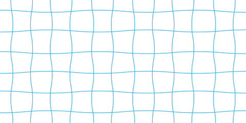 Abstract blue wavy grid pattern on white background with hand drawn geometric lines and subtle distortion. Minimal seamless style for modern design projects. Clean vector inspired texture backdrop. © Parul